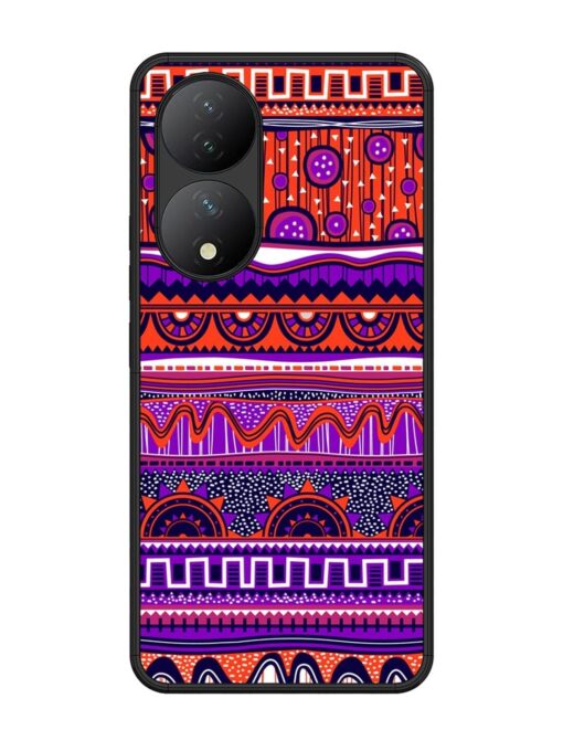 Ethnic Seamless Pattern Glossy Metal TPU Phone Cover for Vivo Y100 (5G) Zapvi