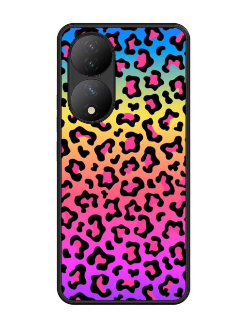 Neon Rainbow Colored Glossy Metal Phone Cover for Vivo Y100 (5G) Zapvi