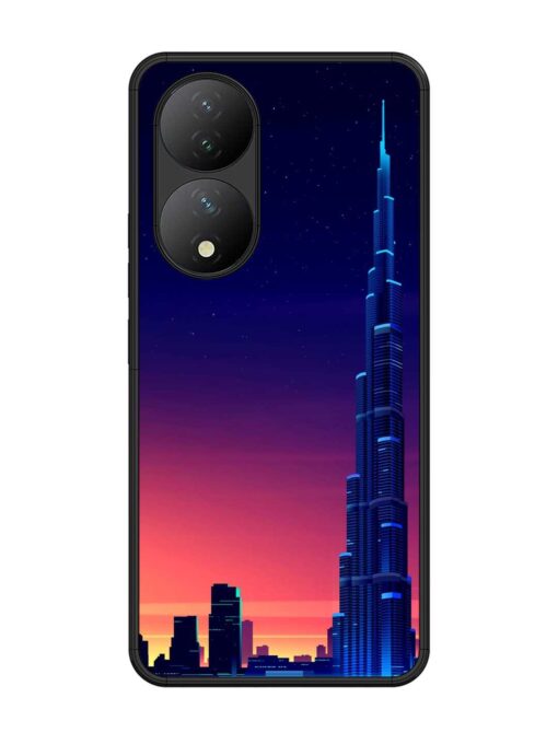 Burj Khalifa Abstract Glossy Metal Phone Cover for Vivo Y100 (5G)