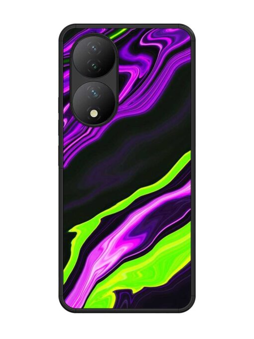 Bright Fluid Violet Glossy Metal Phone Cover for Vivo Y100 (5G)