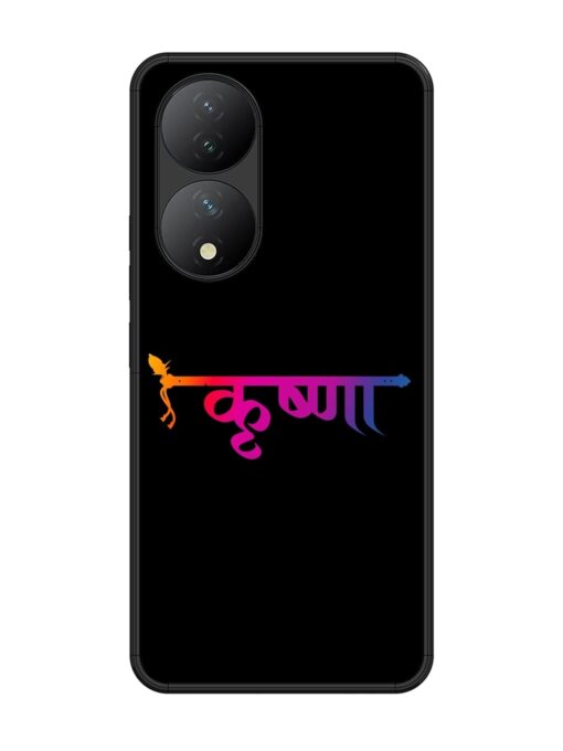 Krishna Typo Glossy Metal Phone Cover for Vivo Y100 (5G) Zapvi