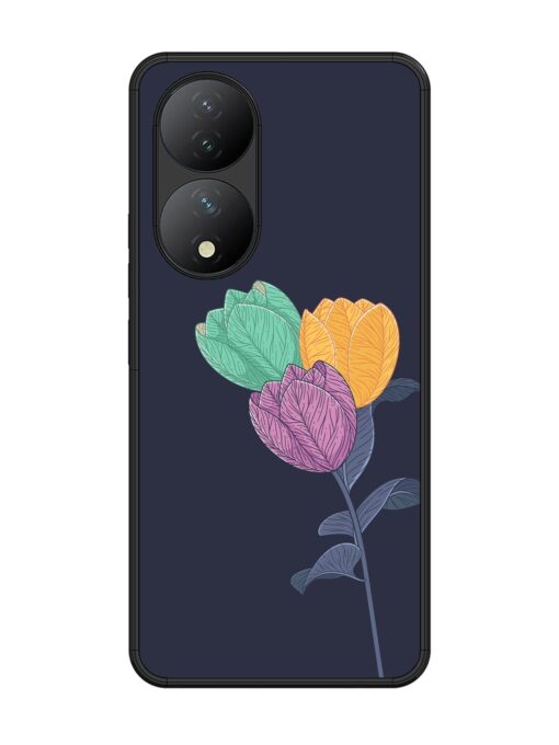 Flower Vector Glossy Metal Phone Cover for Vivo Y100 (5G) Zapvi