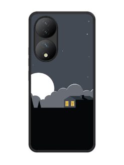 Full Moon Vector Art Glossy Metal Phone Cover for Vivo Y100 (5G)