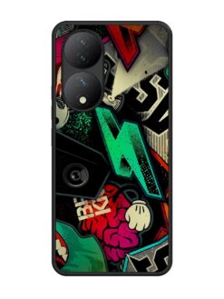 Graffiti Art Glossy Metal Phone Cover for Vivo Y100 (5G)