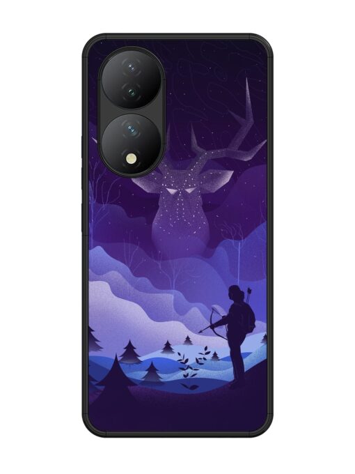 Deer Forest River Glossy Metal Phone Cover for Vivo Y100 (5G) Zapvi