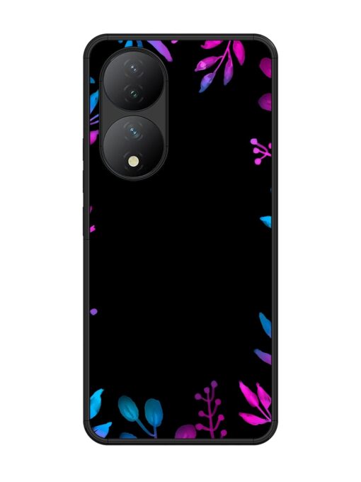 Flower Pattern Watercolor Glossy Metal Phone Cover for Vivo Y100 (5G)