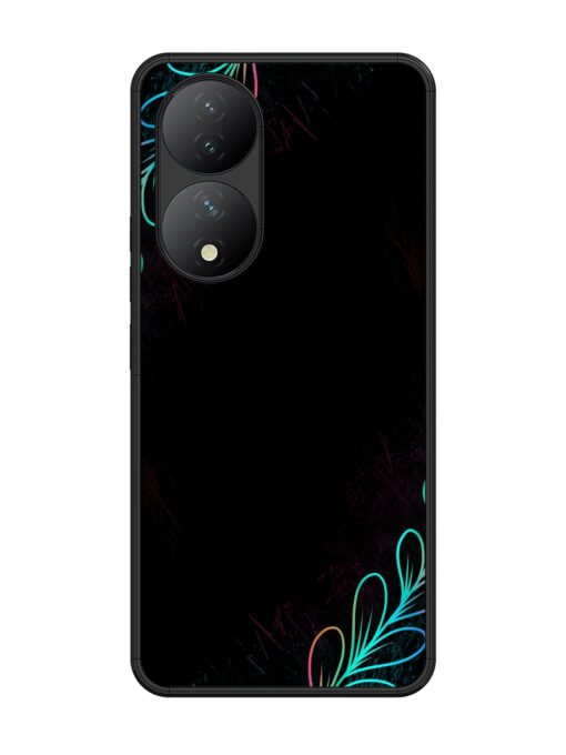 Decorative Line Art Glossy Metal Phone Cover for Vivo Y100 (5G)