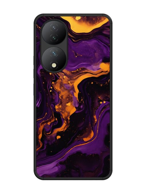 Painting Of A Purple Glossy Metal Phone Cover for Vivo Y100 (5G) Zapvi