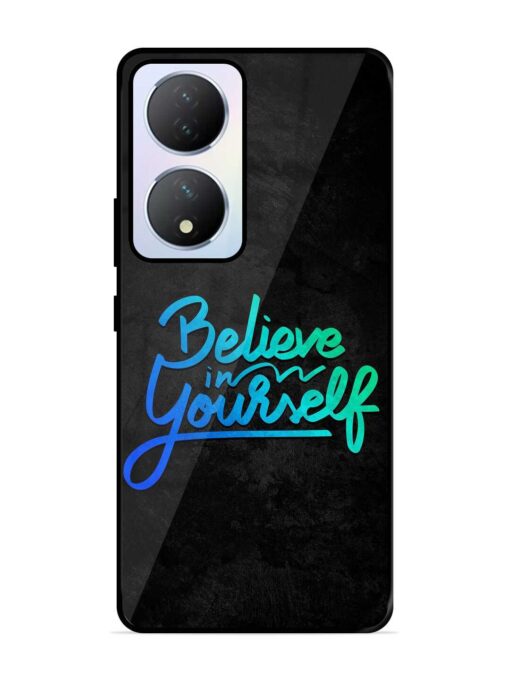 Believe In Yourself Glossy Metal Phone Cover for Vivo Y100A (5G) Zapvi