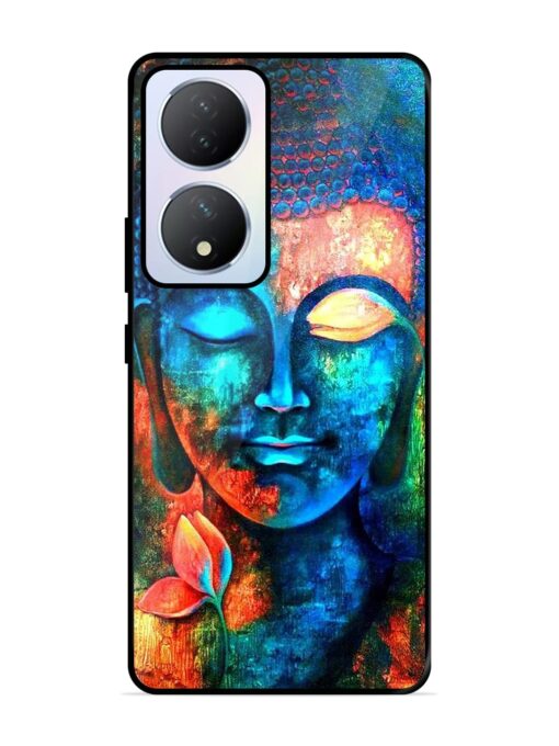 Buddha Painting Glossy Metal Phone Cover for Vivo Y100A (5G)