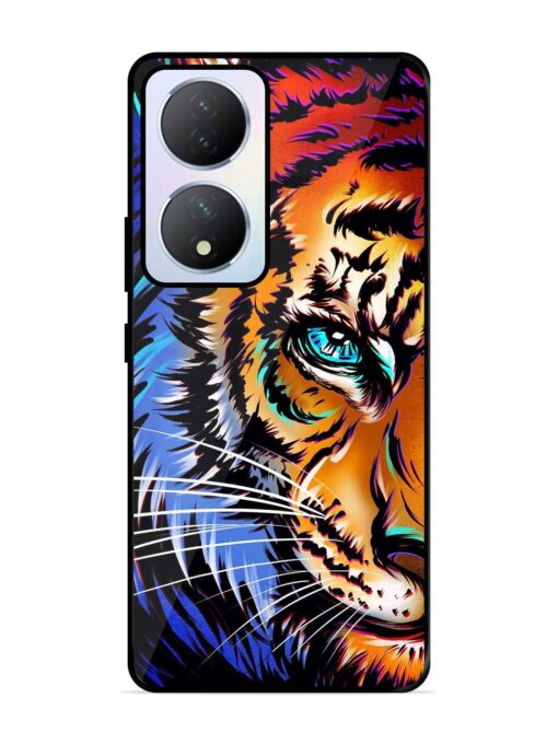 Colorful Lion Art Glossy Metal Phone Cover for Vivo Y100A (5G) Zapvi