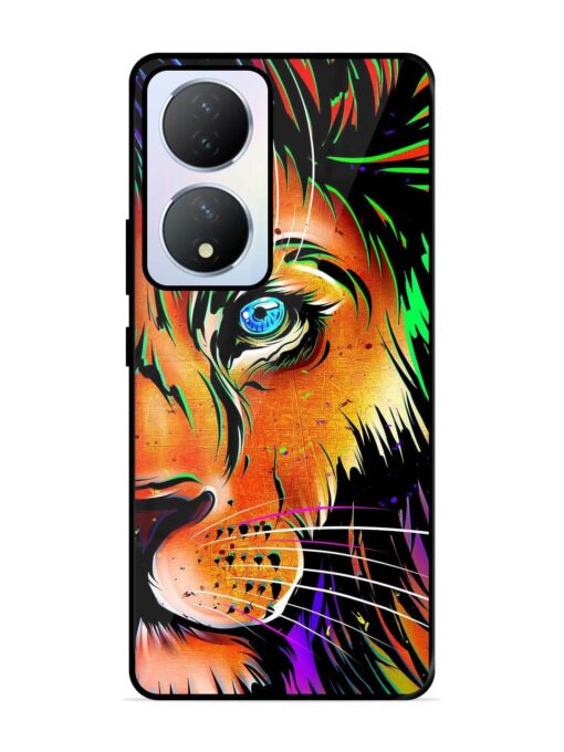 Colorful Lion Design Glossy Metal TPU Phone Cover for Vivo Y100A (5G) Zapvi