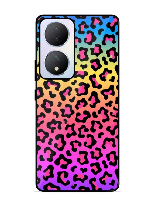 Neon Rainbow Colored Glossy Metal Phone Cover for Vivo Y100A (5G) Zapvi