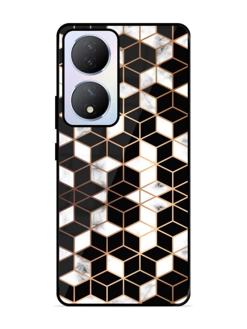 Vector Marble Texture Glossy Metal Phone Cover for Vivo Y100A (5G) Zapvi