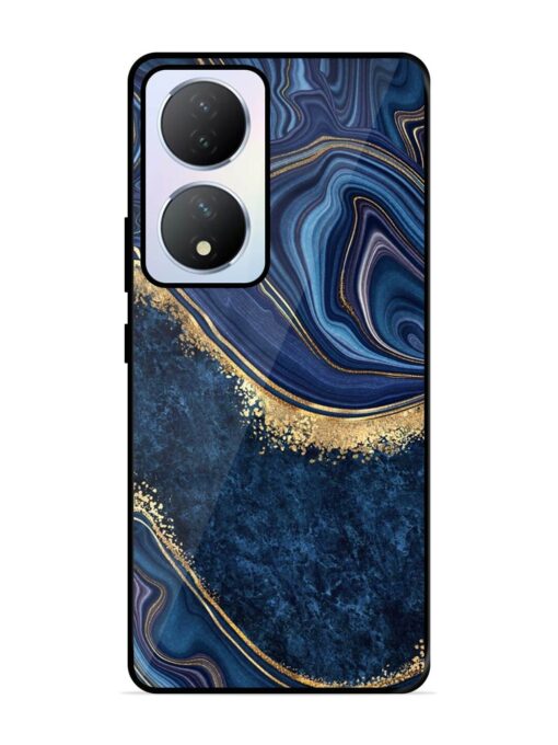 Abstract Background Blue Glossy Metal TPU Phone Cover for Vivo Y100A (5G) Zapvi