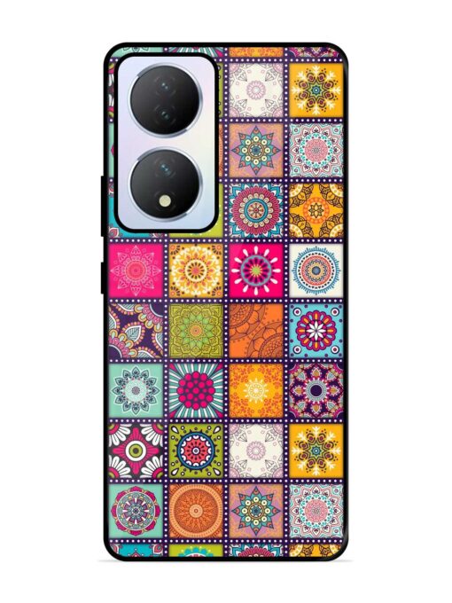 Seamless Pattern Vintage Glossy Metal Phone Cover for Vivo Y100A (5G) Zapvi