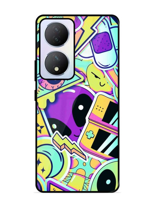 Scratch Art Glossy Metal Phone Cover for Vivo Y100A (5G) Zapvi