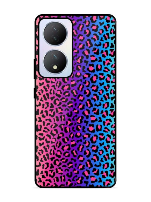 Colorful Leopard Seamless Glossy Metal Phone Cover for Vivo Y100A (5G) Zapvi