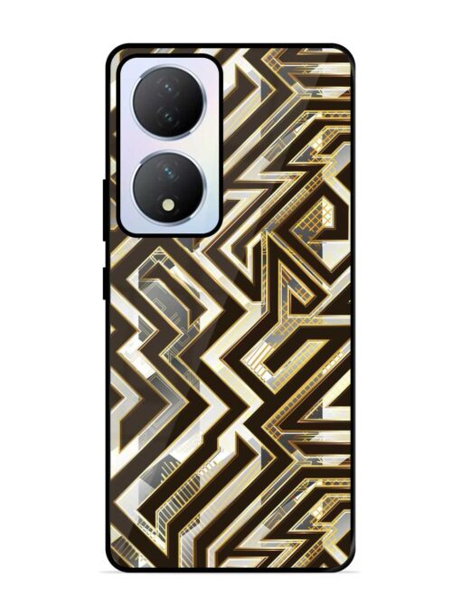 Technology Geometric Seamless Glossy Metal Phone Cover for Vivo Y100A (5G)