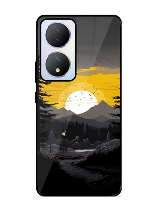 Sunset Vector Glossy Metal Phone Cover for Vivo Y100A (5G) Zapvi