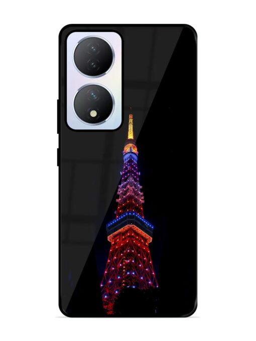 Eiffel Tower Night View Glossy Metal Phone Cover for Vivo Y100A (5G) Zapvi