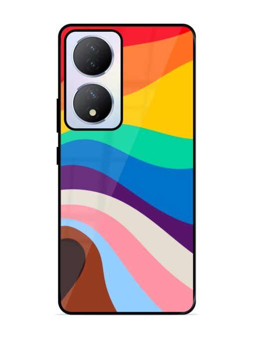 Minimal Pride Art Glossy Metal Phone Cover for Vivo Y100A (5G)