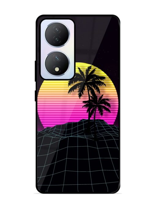 Coconut Vector Glossy Metal Phone Cover for Vivo Y100A (5G)