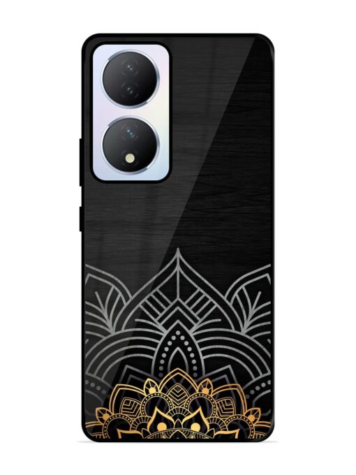 Decorative Golden Pattern Glossy Metal Phone Cover for Vivo Y100A (5G) Zapvi