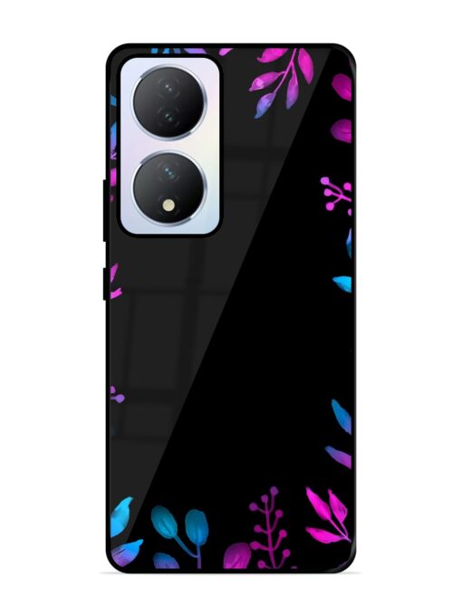 Flower Pattern Watercolor Glossy Metal Phone Cover for Vivo Y100A (5G)