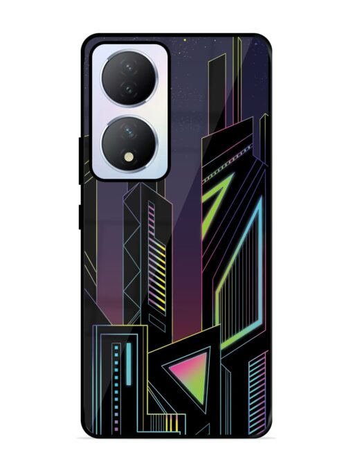 Neon Dreamscape Glossy Metal Phone Cover for Vivo Y100A (5G) Zapvi