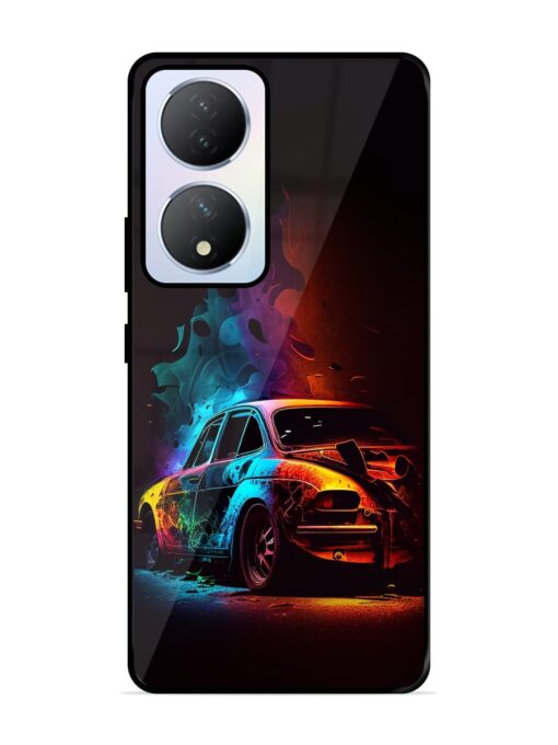 High Classic Car Art Glossy Metal Phone Cover for Vivo Y100A (5G) Zapvi