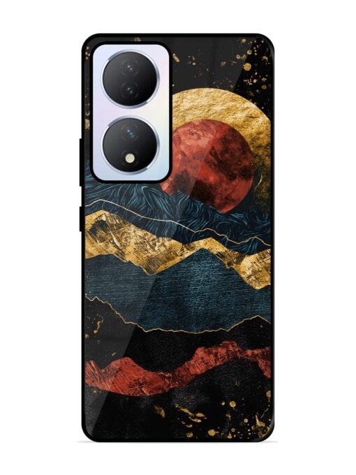 Gold Painting View Glossy Metal Phone Cover for Vivo Y100A (5G) Zapvi