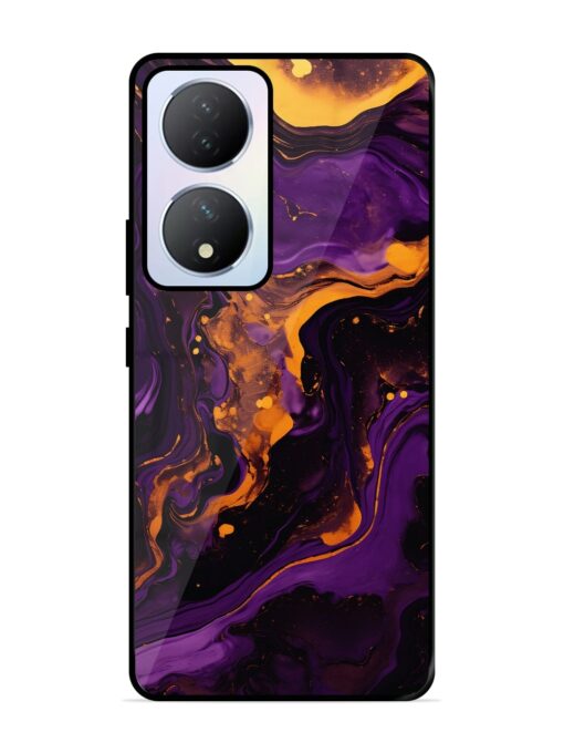 Painting Of A Purple Glossy Metal Phone Cover for Vivo Y100A (5G) Zapvi