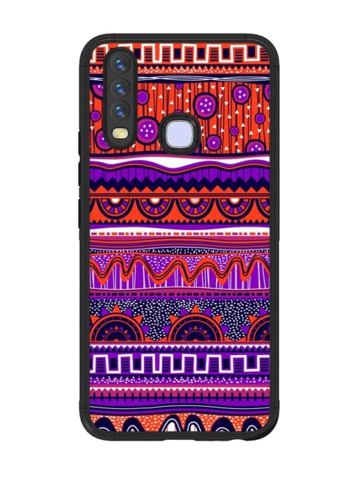 Ethnic Seamless Pattern Glossy Metal TPU Phone Cover for Vivo Y12 Zapvi