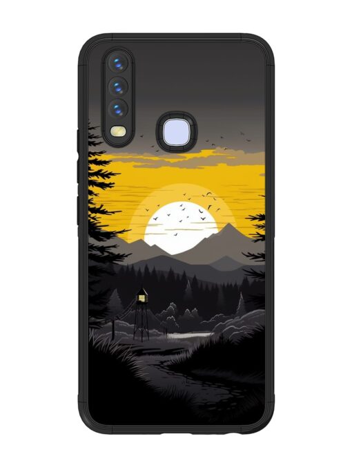 Sunset Vector Glossy Metal Phone Cover for Vivo Y12 Zapvi