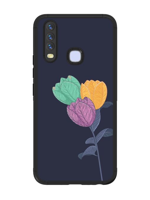 Flower Vector Glossy Metal Phone Cover for Vivo Y12