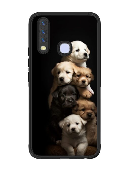 Cute Baby Dogs Glossy Metal Phone Cover for Vivo Y12