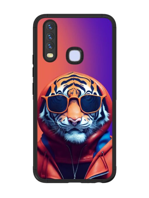 Tiger Animation Glossy Metal Phone Cover for Vivo Y12 Zapvi