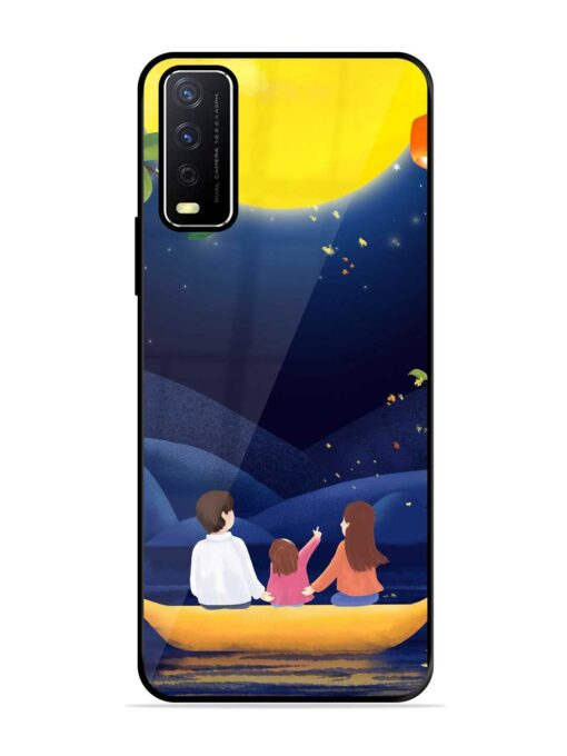 Happy Family And Beautiful View Glossy Metal Phone Cover for Vivo Y12S Zapvi