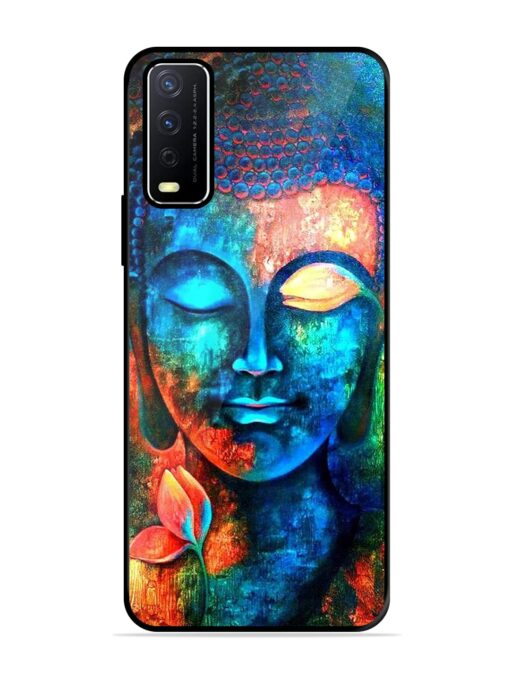 Buddha Painting Glossy Metal Phone Cover for Vivo Y12S Zapvi