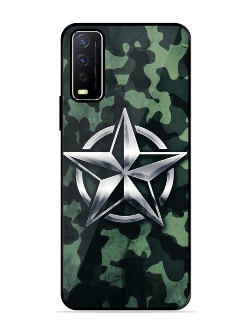 Indian Army Star Design Glossy Metal Phone Cover for Vivo Y12S Zapvi