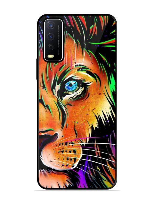 Colorful Lion Design Glossy Metal TPU Phone Cover for Vivo Y12S Zapvi