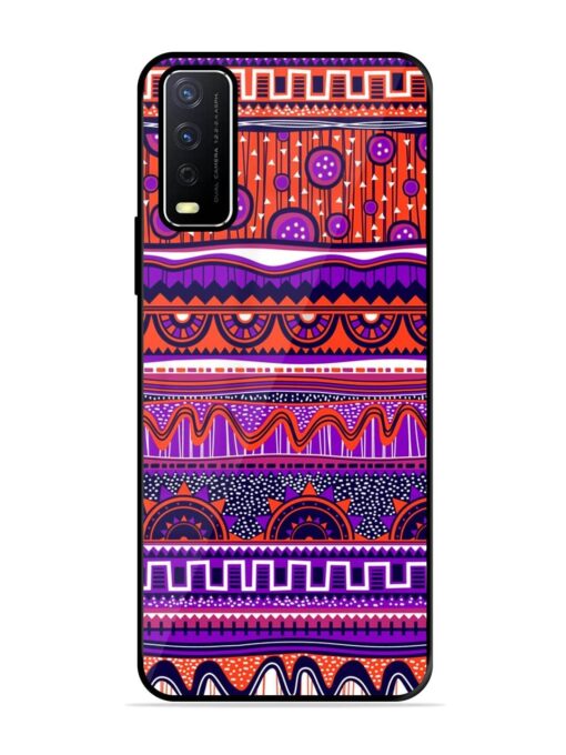 Ethnic Seamless Pattern Glossy Metal TPU Phone Cover for Vivo Y12S Zapvi