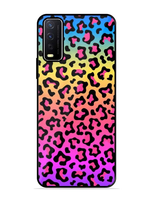 Neon Rainbow Colored Glossy Metal Phone Cover for Vivo Y12S Zapvi