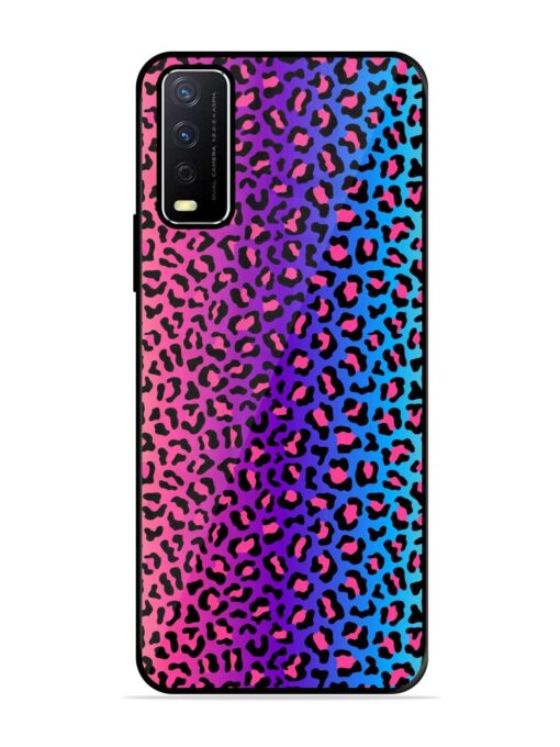 Colorful Leopard Seamless Glossy Metal Phone Cover for Vivo Y12S Zapvi