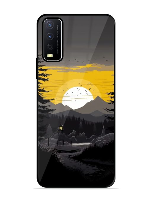 Sunset Vector Glossy Metal Phone Cover for Vivo Y12S Zapvi