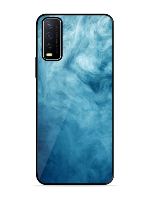 Blue Smoke Art Glossy Metal Phone Cover for Vivo Y12S Zapvi