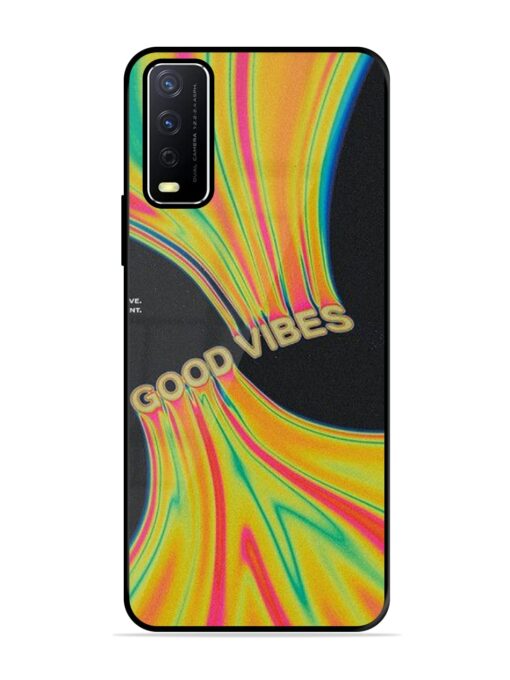 Good Vibes Glossy Metal Phone Cover for Vivo Y12S Zapvi