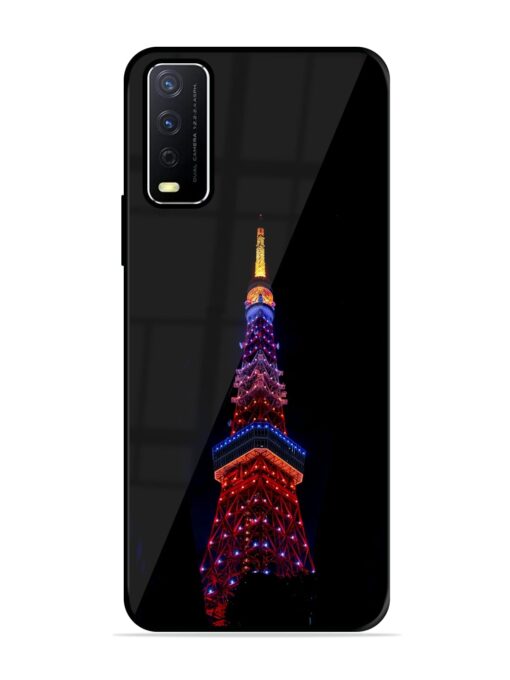 Eiffel Tower Night View Glossy Metal Phone Cover for Vivo Y12S Zapvi