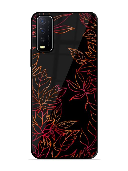 Red Floral Pattern Glossy Metal Phone Cover for Vivo Y12S Zapvi